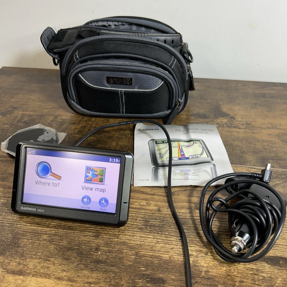 Garmin NUVI 205 Series GPS Unit Bundle Storage Bag Cords